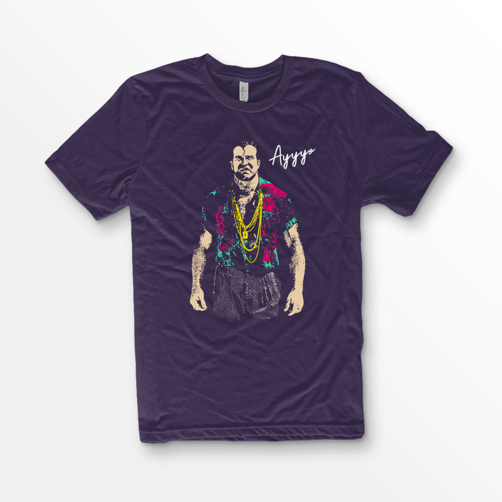 ShirtLoaf Ayyyo Chico 90's wrestling t shirt Printed on a premium Purple Bella + Canvas 3001 unisex T-shirt