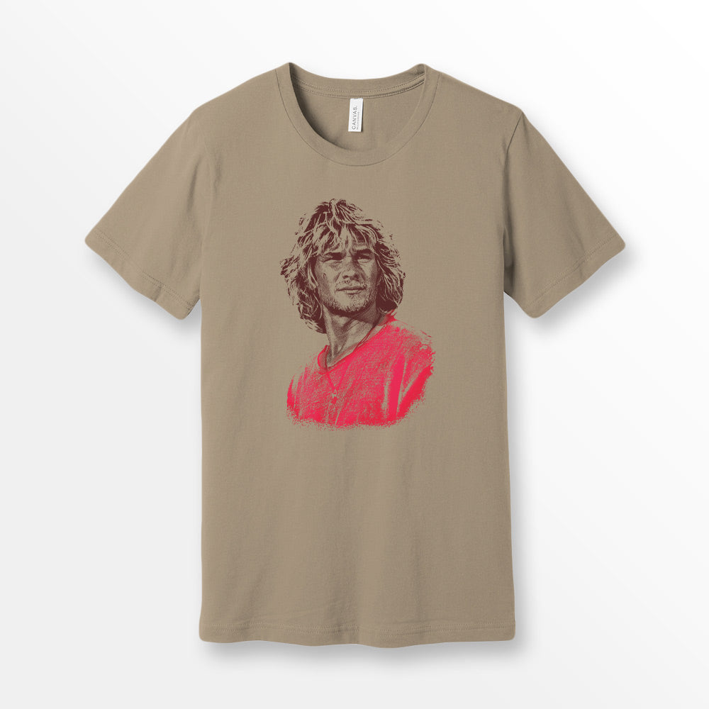 Bodhi Zafa 90's Surfing Movie Shirt from ShirtLoaf tan Bella Canvas Premium Unisex T-shirt