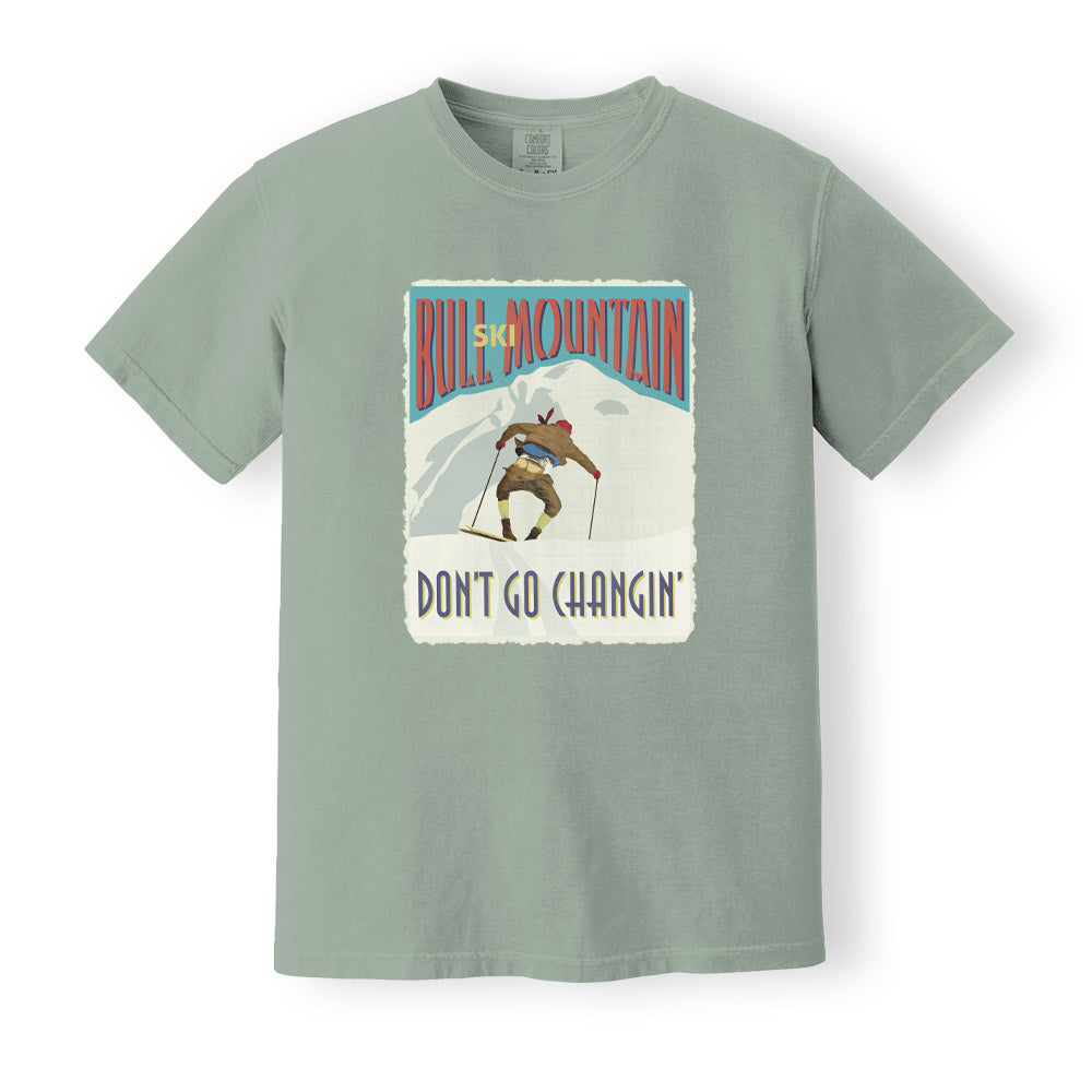 Vinage ski poster print Ski Bull Mountain 90s ski movie tshirt Vintage ski shirt, Dont go changin, BAY Comfort Colors 1717 Heavyweight Garment Dyed Tshirt