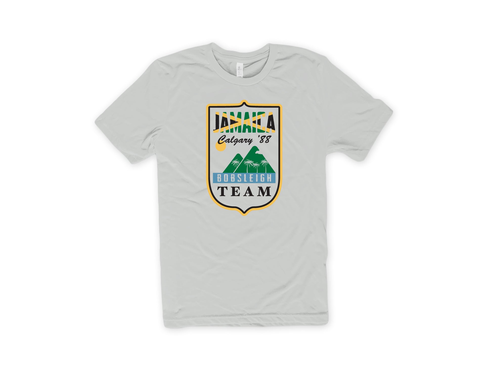 Cool Runnings Jamaica Bobsled Team 88' Calgary Olympics Vintage Shirt SILVER