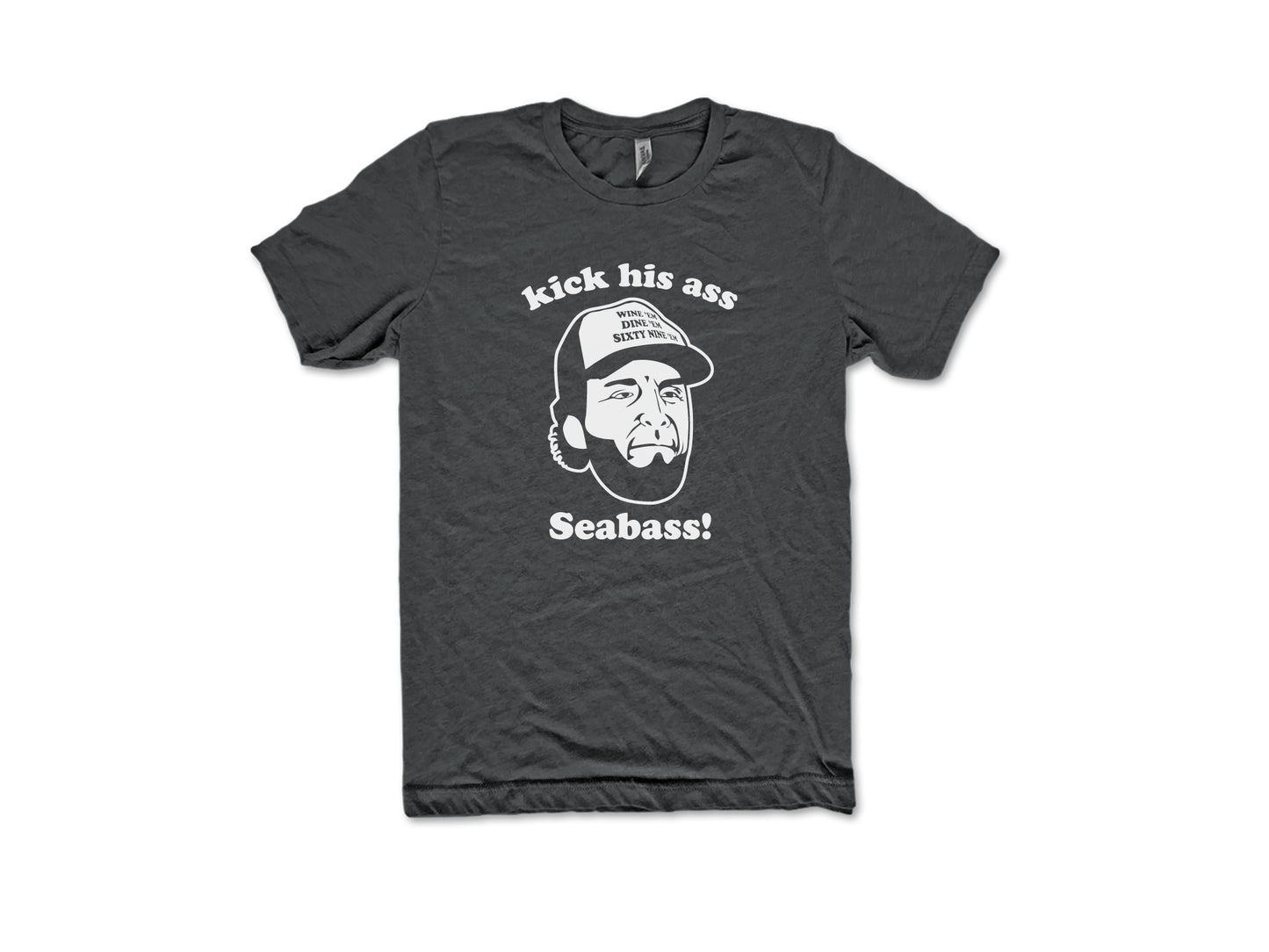 90s Movie Premium t Shirt Dumb and Dumber Kick His Ass Seabass Dark HEather