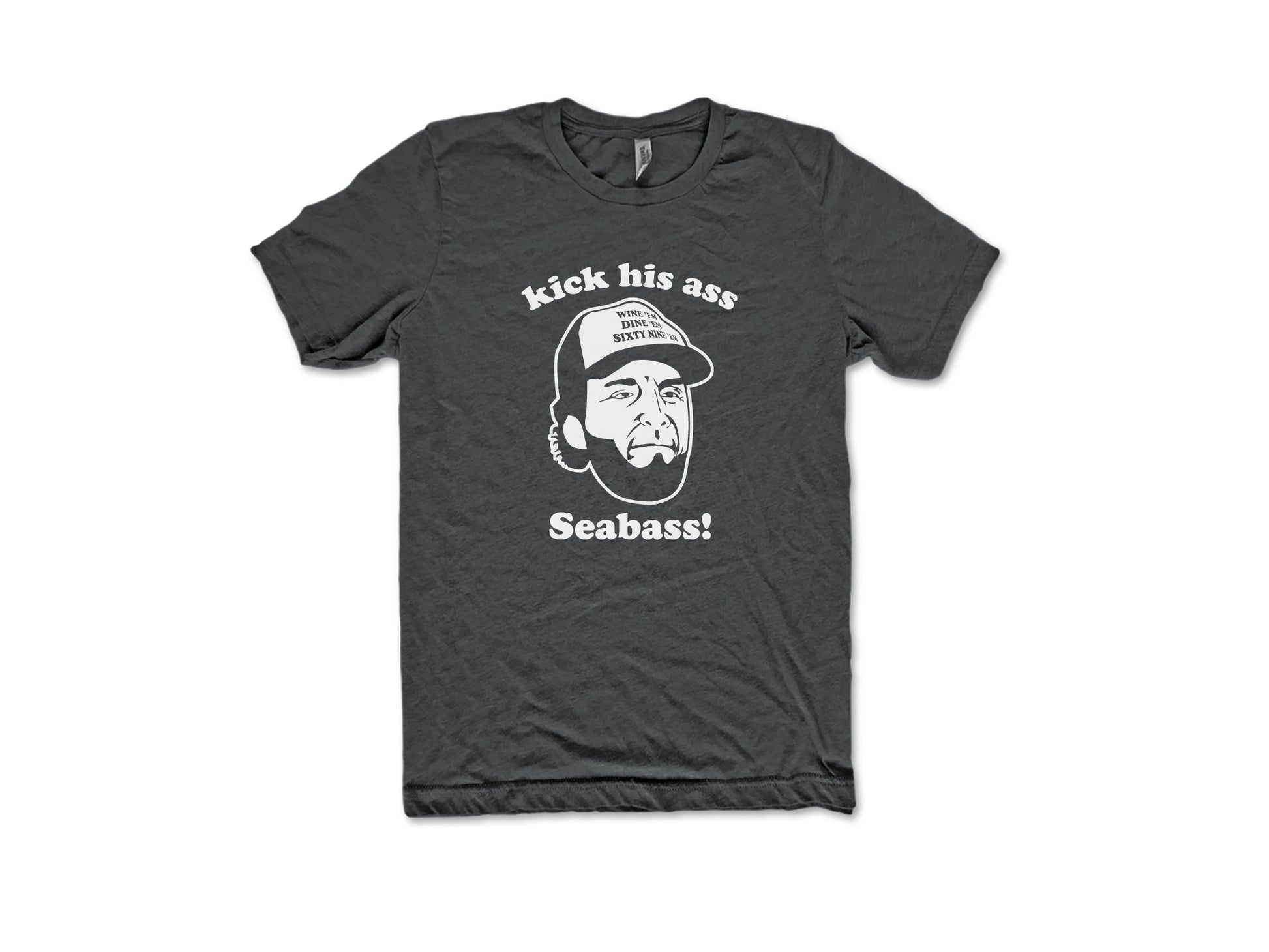 90s Movie Premium t Shirt Dumb and Dumber Kick His Ass Seabass Dark HEather