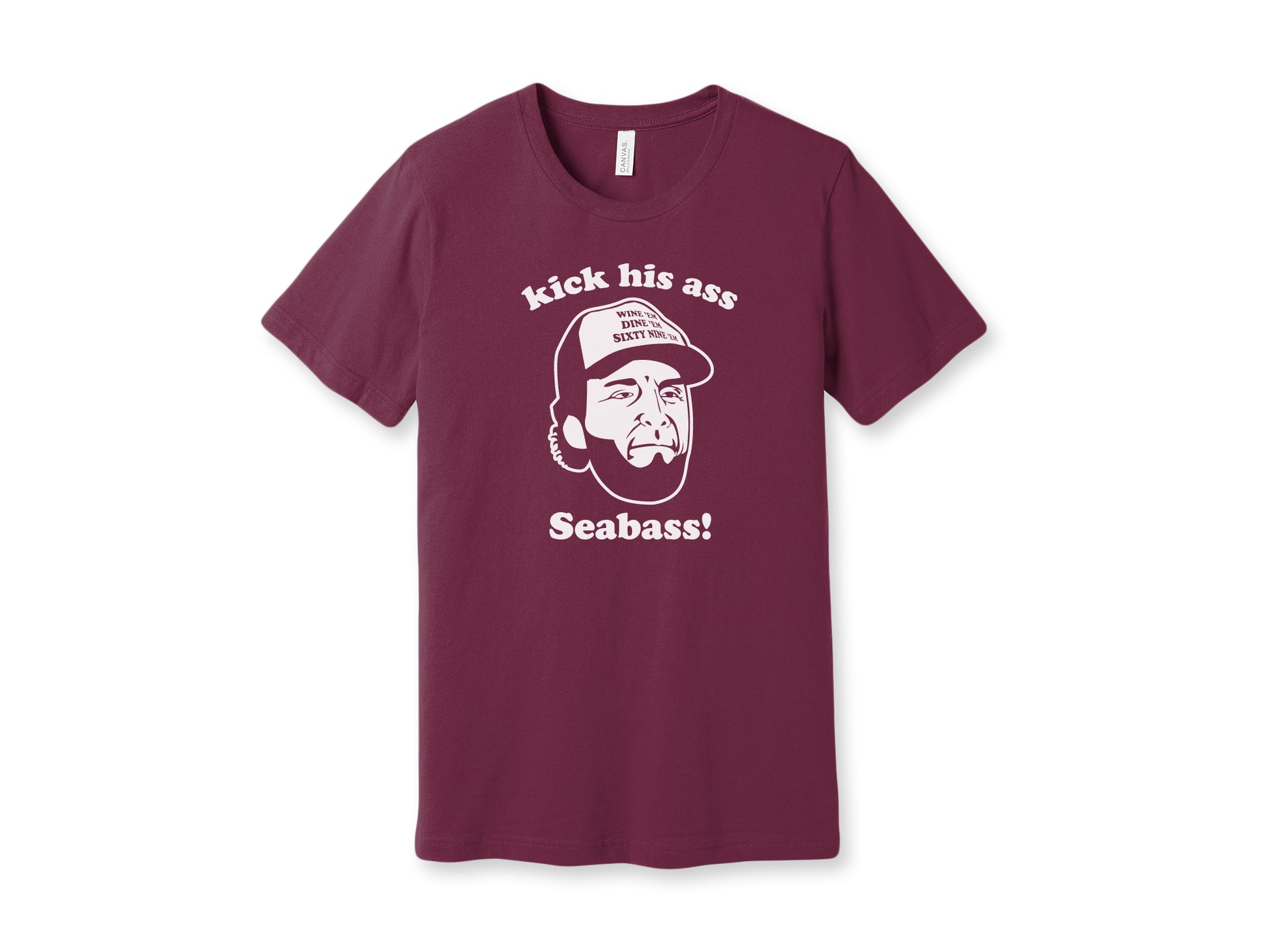 90s Movie Shirt Dumb and Dumber Kick His Ass Seabass Maroon