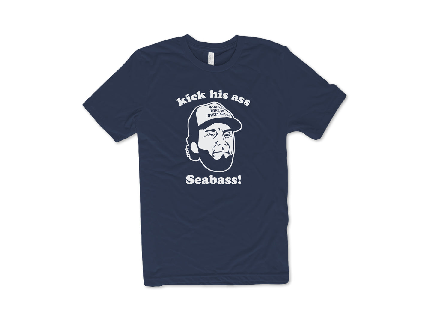 90s Movie t Shirt Dumb and Dumber Kick His Ass Seabass NAVY BLUE