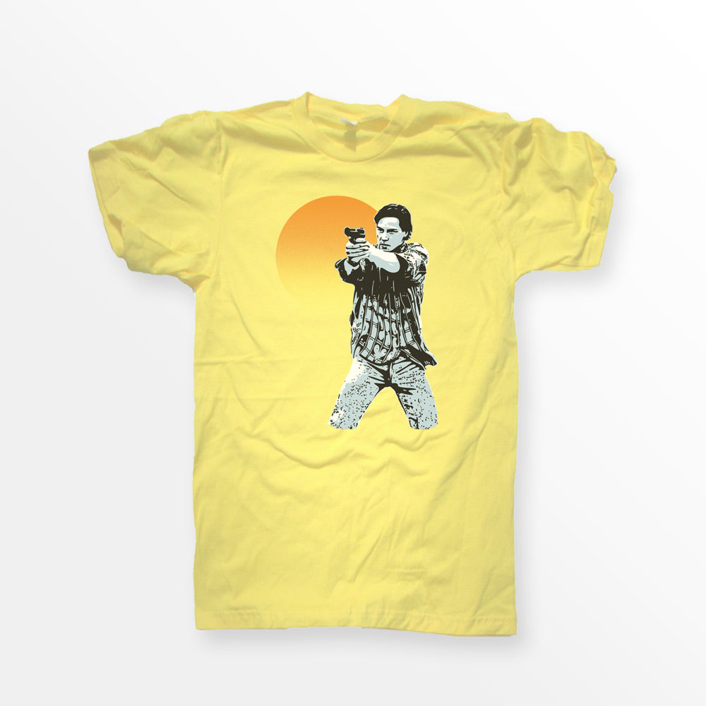 ShirtLoaf 90's Surfing movie shirt Johnny Utah FBI agent t-shirt design printed on YELLOW Bella + Canvas 3001 Unisex T shirt