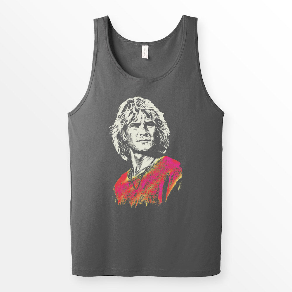 ShirtLoaf Bodhi Zafa 90s Surfing Movie Tank Top Printed on ASPHALT Bella + Canvas 3001 Tank Top