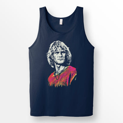 ShirtLoaf Bodhi Zafa 90s Surfing Movie Tank Top Printed on NAVY BLUE Bella + Canvas 3001 Tank Top