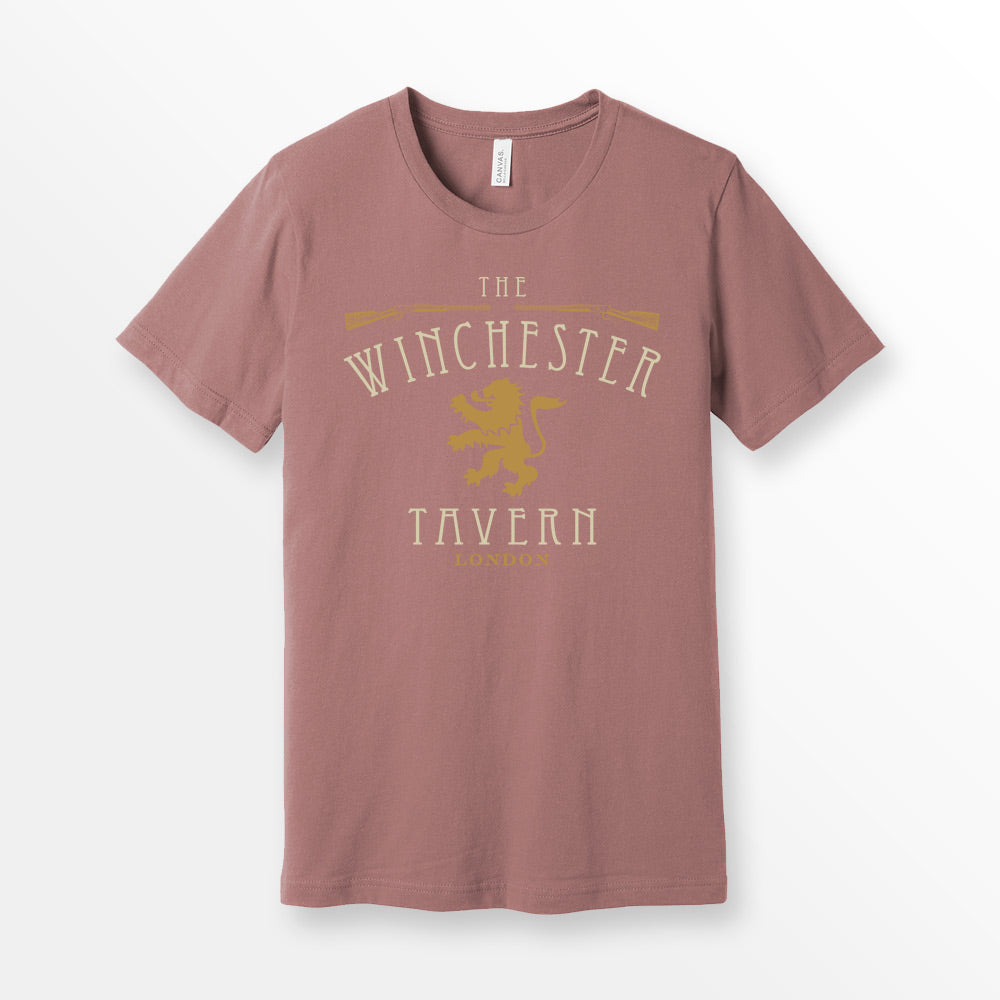 ShirtLoaf Winchester Tavern Vintage Pub Shirt Printed on Mauve Bella + Canvas 3001 Unisex Short Sleeve Cotton T-shirt