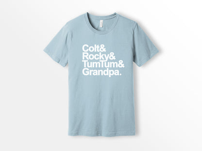 ShirtLoaf 90's Movie 3 Ninjas Colt Rocky Tum Tum & Grandpa Shirt  Printed on Bella Canvas Short Sleeve LIGHT BLUE T-Shirt