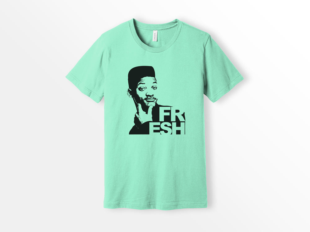   ShirtLoaf 90s Fresh Will Smith T-shirt Printed on Bella Canvas Short Sleeve MINT T-shirt