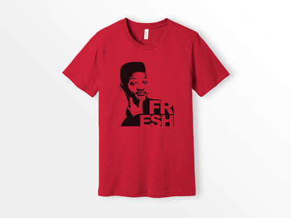 ShirtLoaf 90s Fresh Will Smith T-shirt Printed on Bella Canvas Short Sleeve RED T-shirt