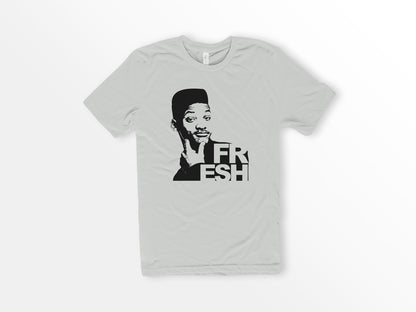ShirtLoaf 90s Fresh Will Smith T-shirt Printed on Bella Canvas Short Sleeve SILVER T-shirt