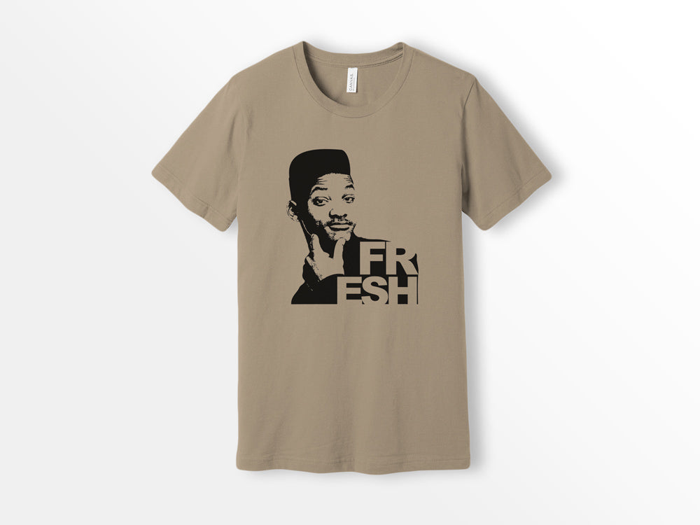 ShirtLoaf 90s Fresh Will Smith T-shirt Printed on Bella Canvas Short Sleeve TAN T-shirt