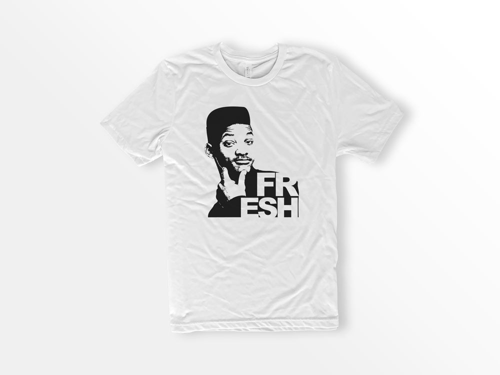 ShirtLoaf 90s Fresh Will Smith T-shirt Printed on Bella Canvas Short Sleeve WHITE T-shirt