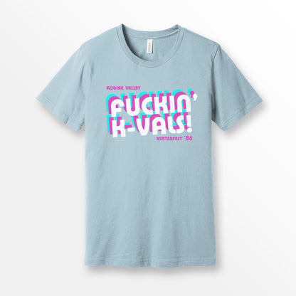 ShirtLoaf F***ing K-Vals Kodiak Valley winterfest 86 movie shirt printed on a premium Light Blue Bella + Canvas 3001 unisex short Sleeve t-shirt