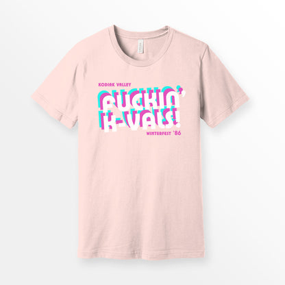 ShirtLoaf F***ing K-Vals Kodiak Valley winterfest 86 movie shirt printed on a premium Soft Pink Bella + Canvas 3001 unisex short Sleeve t-shirt