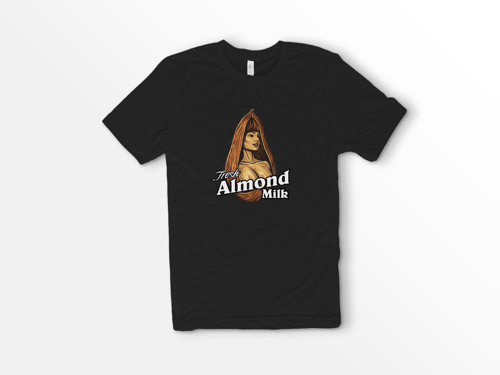ShirtLoaf Fresh Almond Milk Boobs Funny T-shirt Bella Canvas 3001 BLACK Shirt