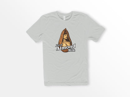 ShirtLoaf Fresh Almond Milk Boobs Funny T-shirt Bella Canvas 3001 SILVER Shirt