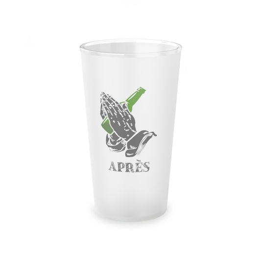 Apres Ski 16oz Beer Drinking Frosted Pint Glass