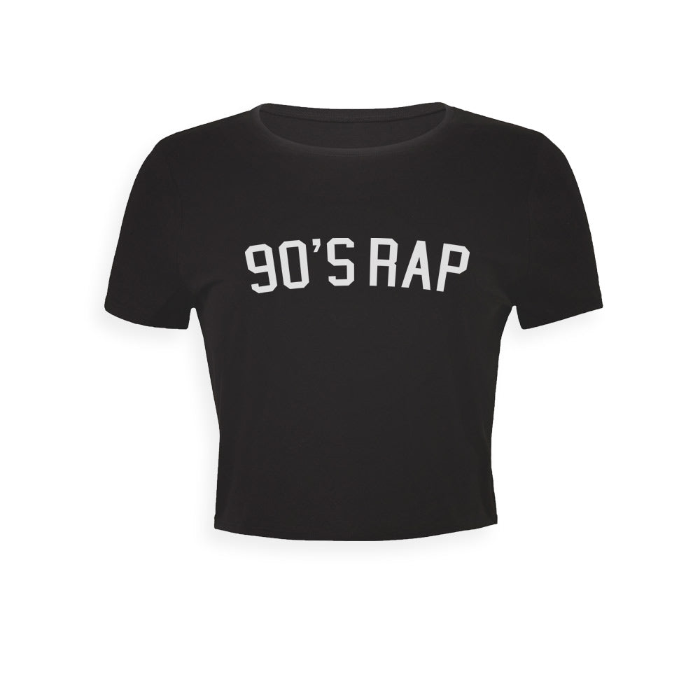 90s Rap Womens Crop Top shirt black