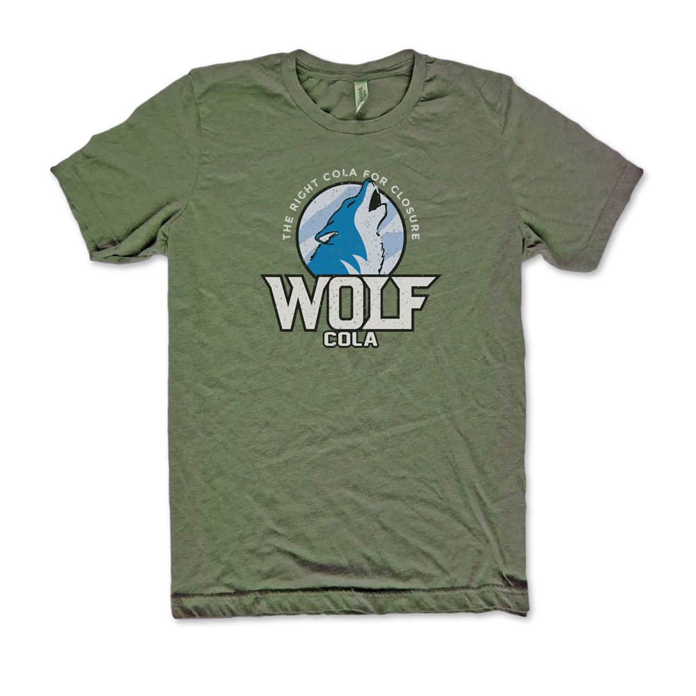 Heather Military poly/cotton Vintage Wolf Cola Shirt