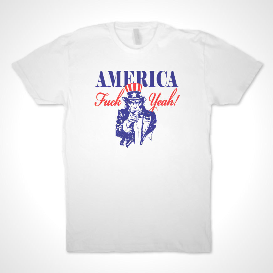 America Fuck Yea USA Uncle Sam 4th of july T shirt White