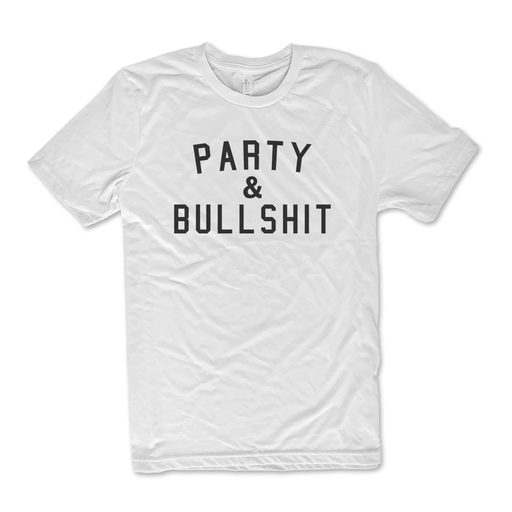 White 90s Rap t shirt Party and Bullshit