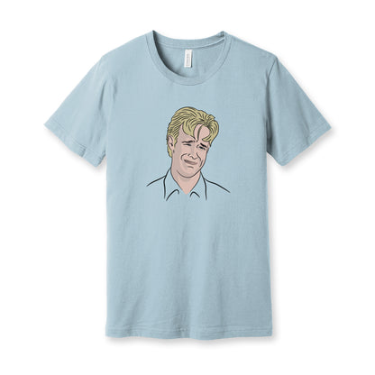 90s James Vand Der Beek Dawson's Meme Tee in Bella Canvas Light BLue Short Sleeve T shirt