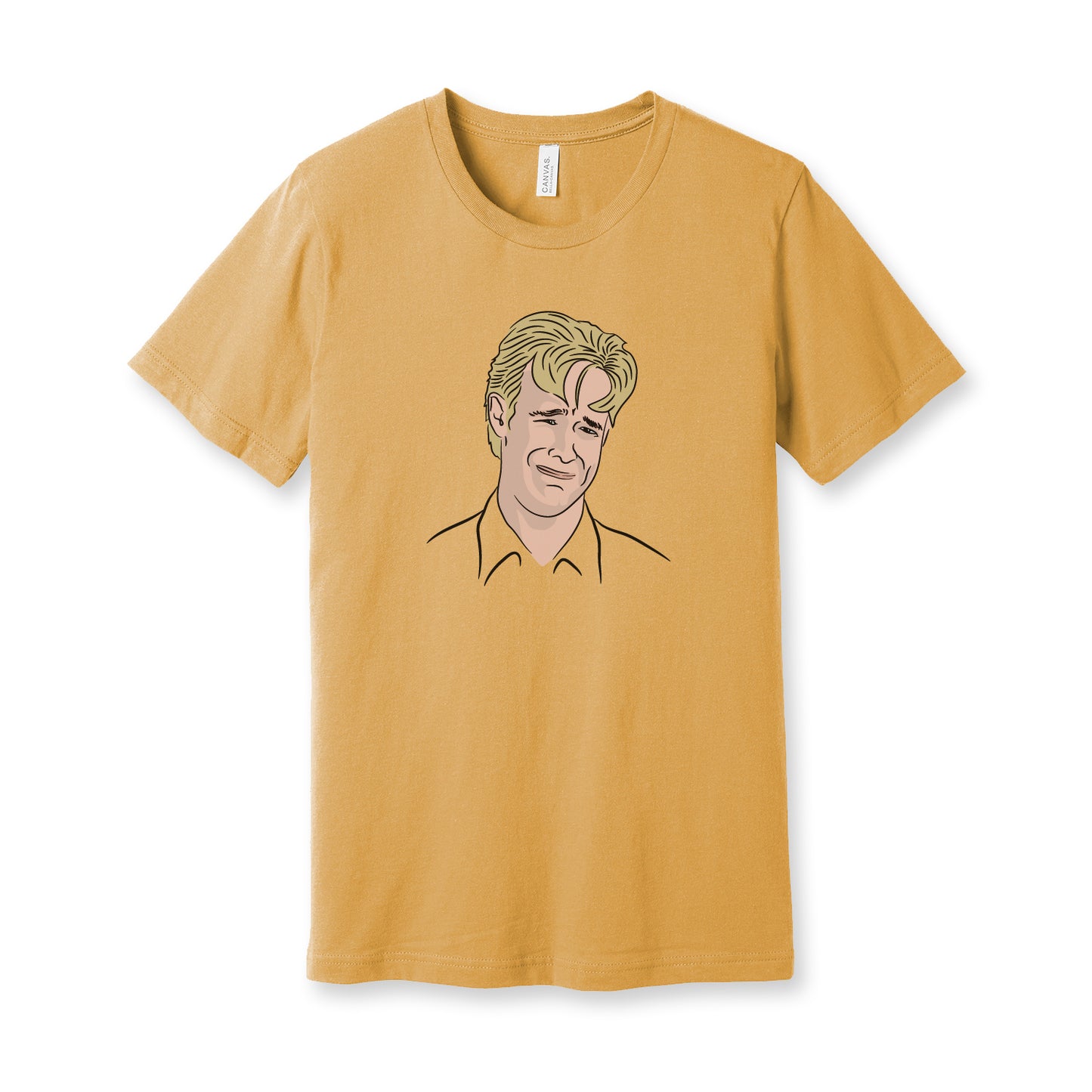 90s James Vand Der Beek Dawson's Meme Tee in Bella Canvas Mustard Short Sleeve T shirt