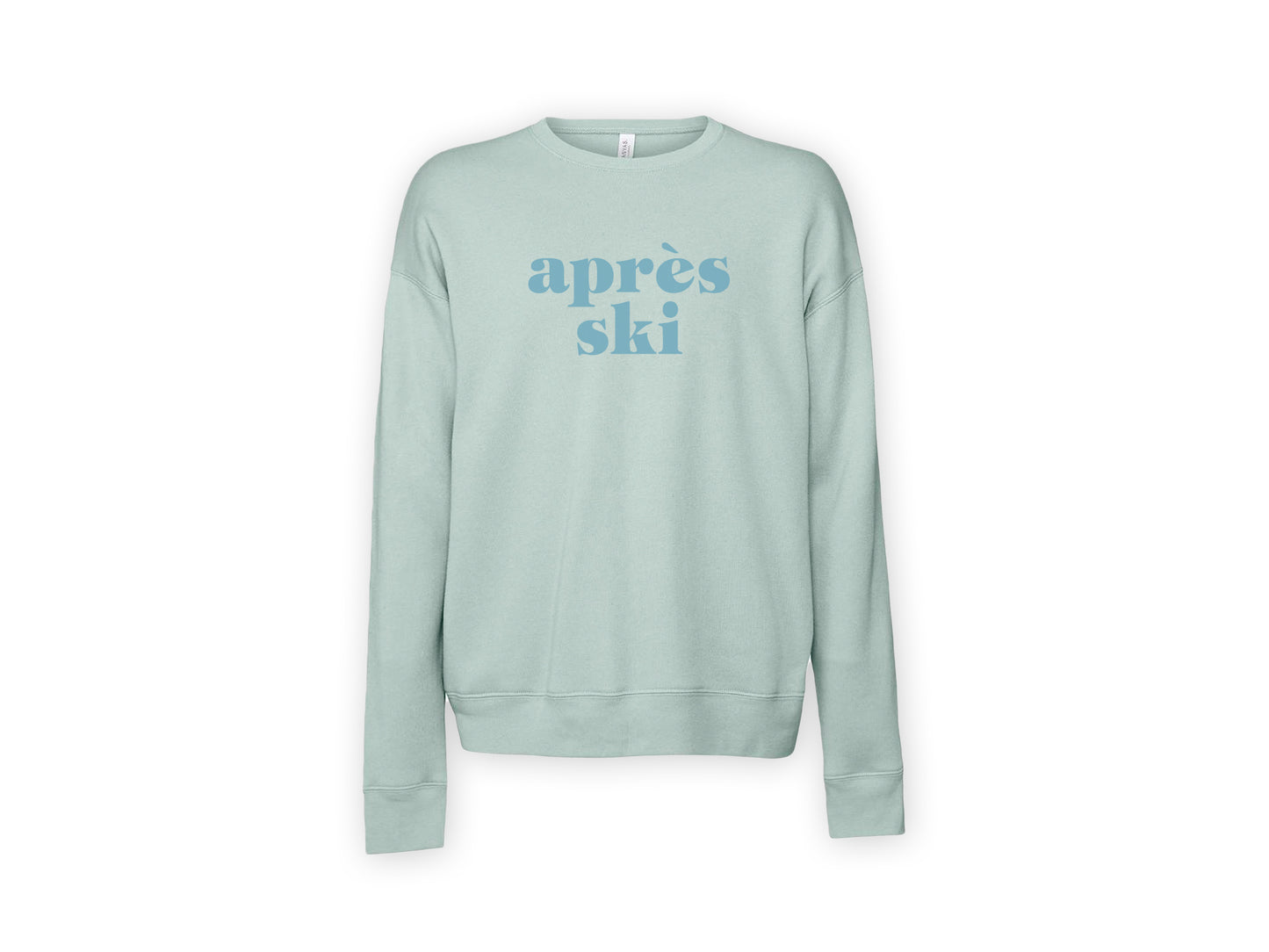 Bella Canvas 3945 Heather Dusty Blue Soft Crewneck Sweatshirt Vintage Apres Ski Shirt