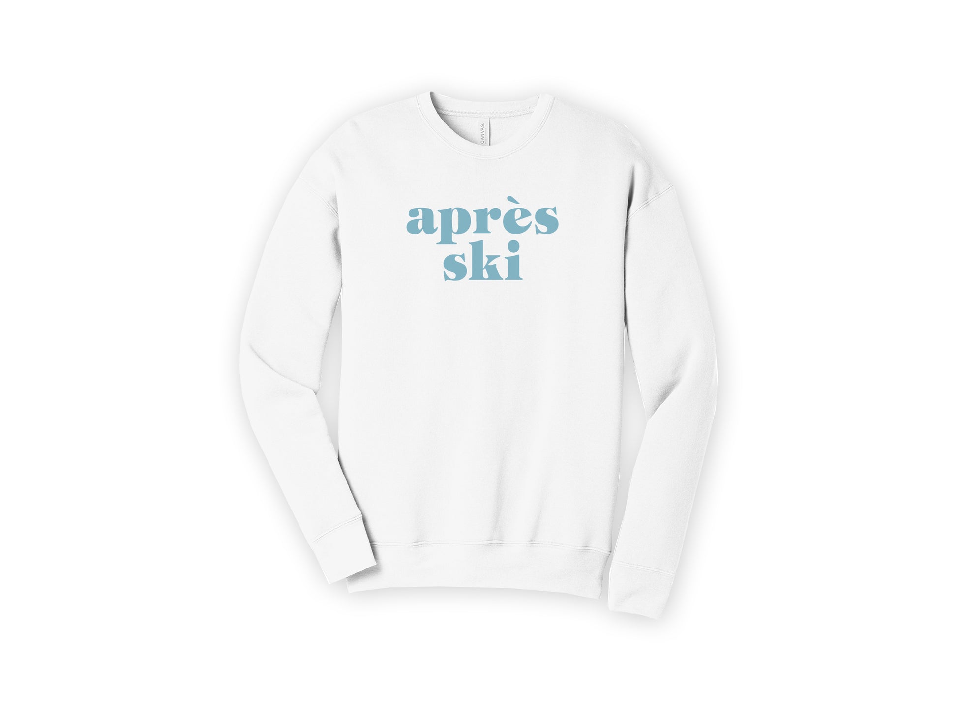 Bella Canvas 3945 WHITE Soft Crewneck Sweatshirt Vintage Apres Ski Lodge Shirt