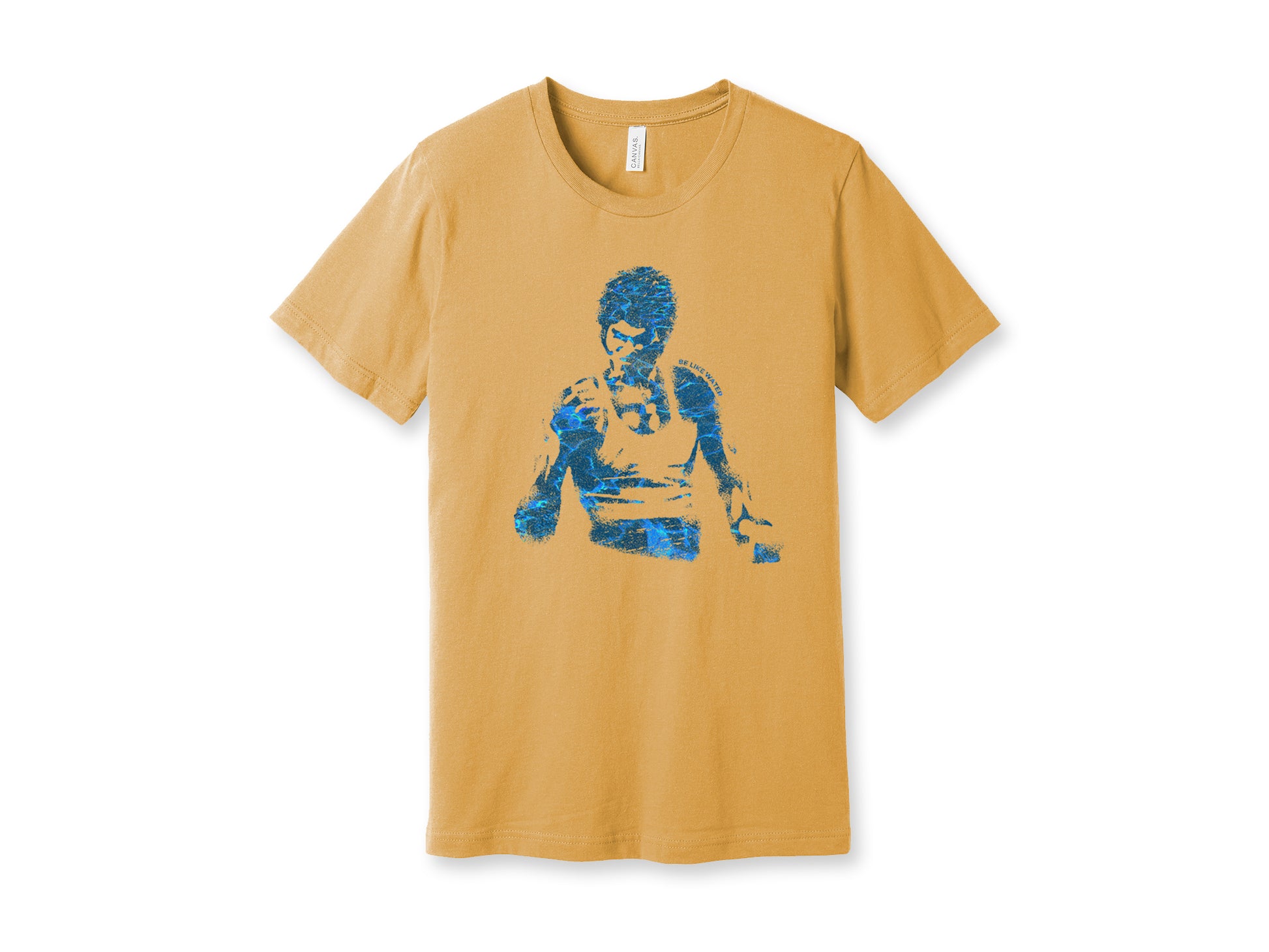 Bruce Lee Be Like Water Bella + Canvas Mustard Yellow SHirt