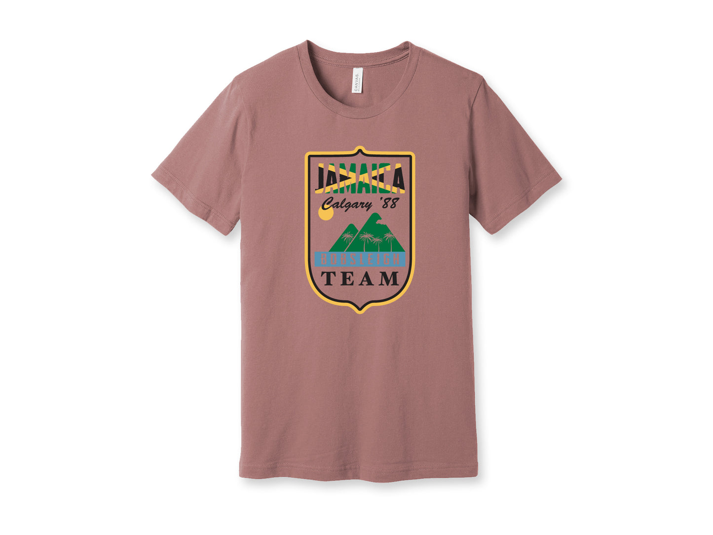 Cool Runnings Jamaica Bobsled Team 88' Calgary Olympics Vintage Shirt MAUVE