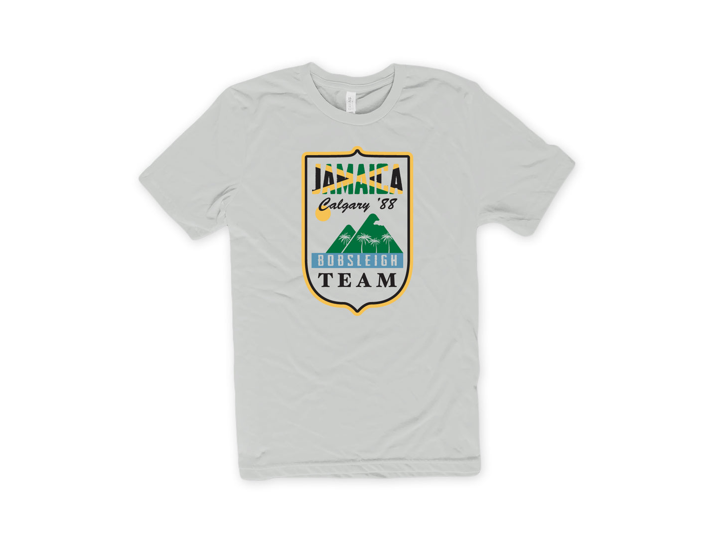 Cool Runnings Jamaica Bobsled Team 88' Calgary Olympics Vintage Shirt SILVER