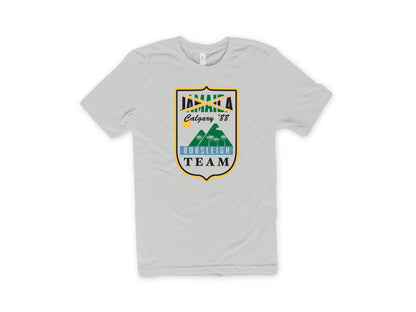 Cool Runnings Jamaica Bobsled Team 88' Calgary Olympics Vintage Shirt SILVER