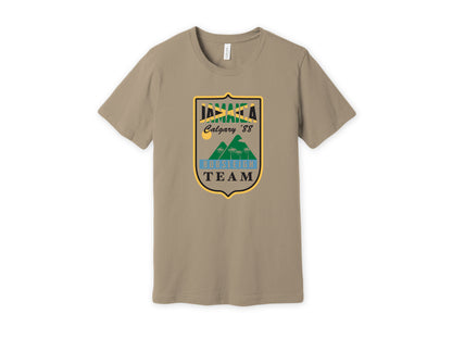 Cool Runnings Jamaica Bobsled Team 88' Calgary Olympics Vintage Shirt TAN