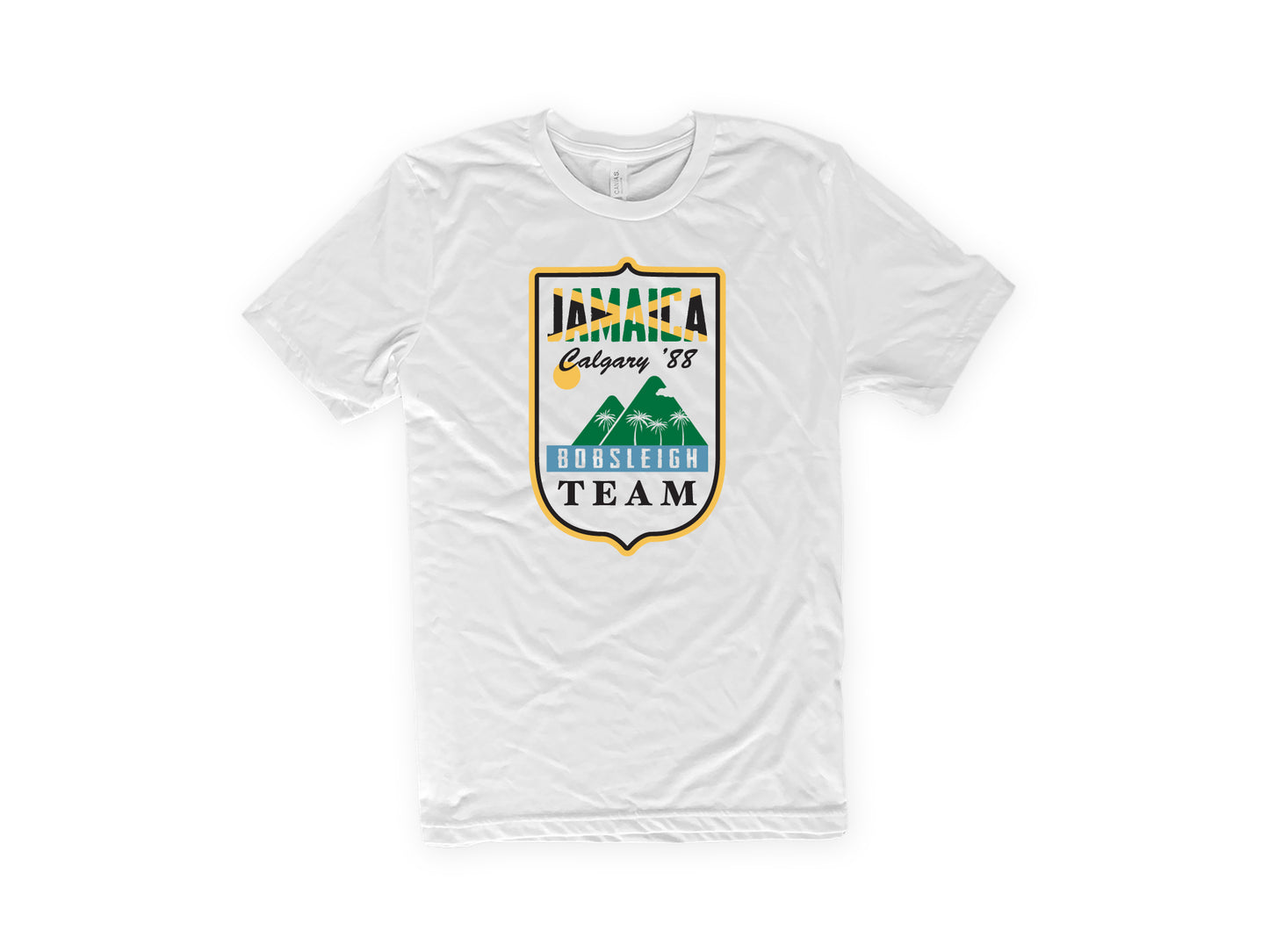 Cool Runnings Jamaica Bobsled Team 88' Calgary Olympics Vintage Shirt WHITE