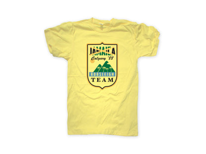 Cool Runnings Jamaica Bobsled Team 88' Calgary Olympics Vintage Shirt YELLOW