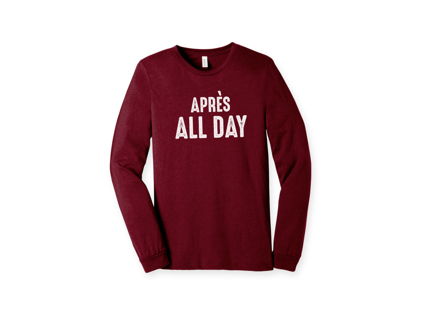 Bella Canvas 3501 Heather Cardinal Apres All Day Long Sleeve Day Drinking Shirt