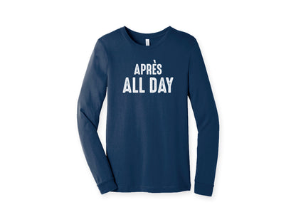 Bella Canvas Navy Blue Apres All Day Soft Long Sleeve Comfy Tee