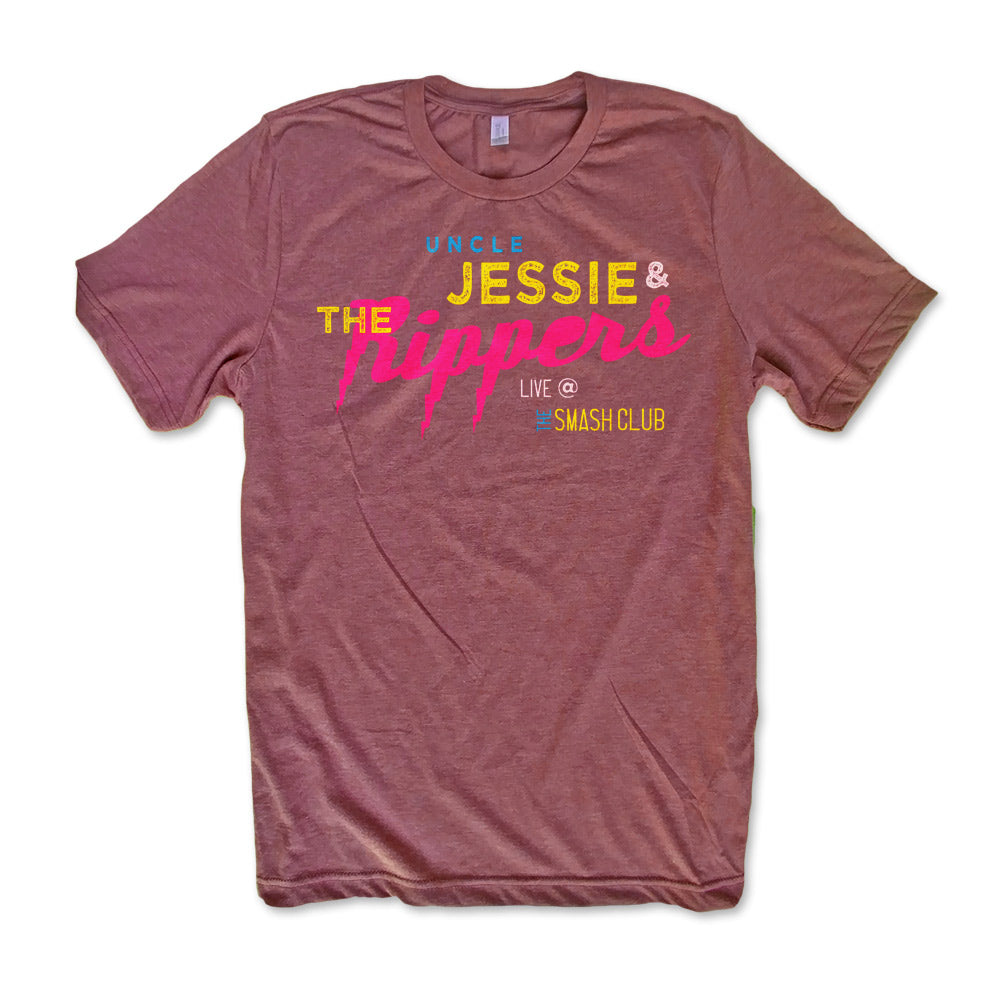 Uncle Jessie Full House Jessie and the Rippers band shirt live Bella Canvas Heather Maroon Short Sleeve T shirt